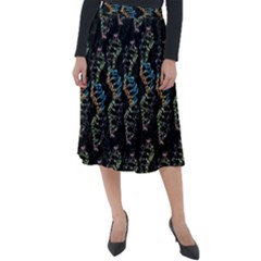 Multicolored Dna Strand Art Classic Velour Midi Skirt  by ExtraGoodSauce