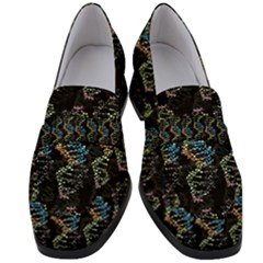 Multicolored Dna Strand Art Women s Chunky Heel Loafers by ExtraGoodSauce