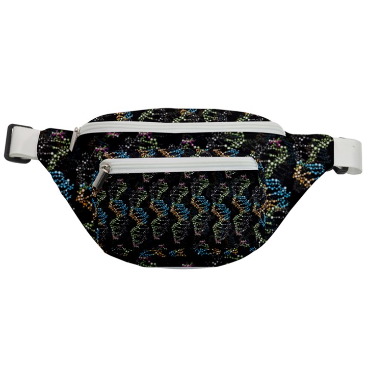 Multicolored DNA Strand Art Fanny Pack