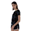 Multicolored DNA Strand Art Short Sleeve Open Back T-Shirt View2