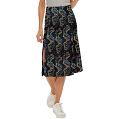 Multicolored Dna Strand Art Midi Panel Skirt by ExtraAwesomeSauce