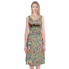 Surreal Abstract Early Ai Art Midi Sleeveless Dress by ExtraGoodSauce