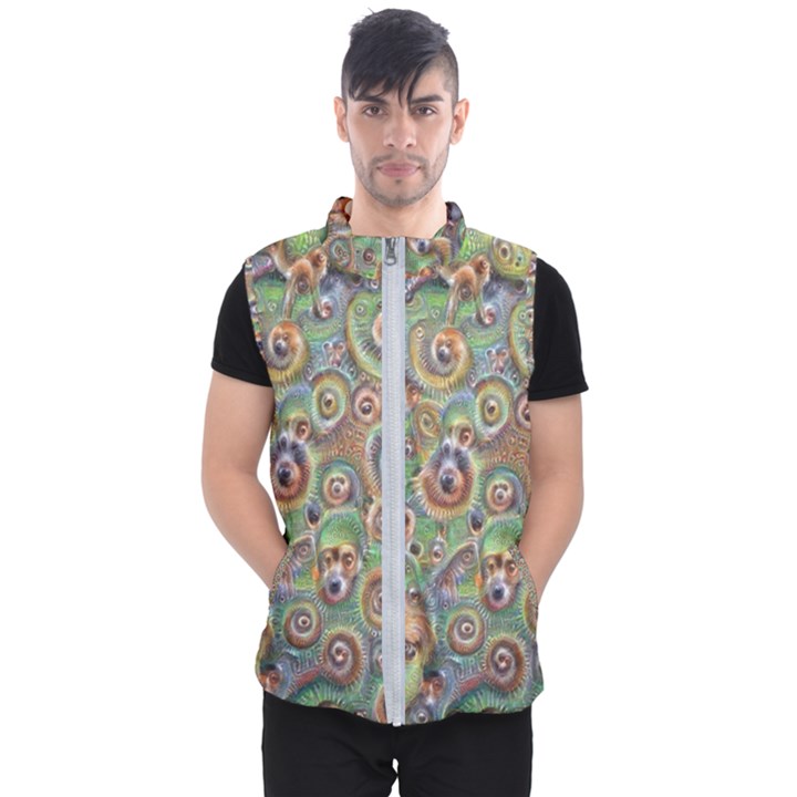 Surreal Abstract Early AI Art Men s Puffer Vest