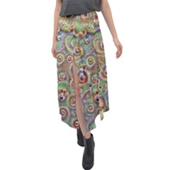 Surreal Abstract Early Ai Art Velour Split Maxi Skirt by ExtraGoodSauce