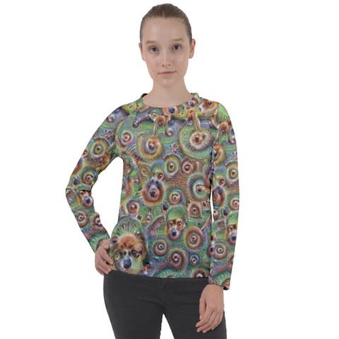 Surreal Abstract Early Ai Art Women s Long Sleeve Raglan T-shirt by ExtraGoodSauce