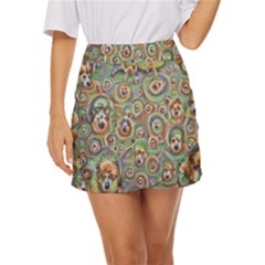 Surreal Abstract Early Ai Art Mini Front Wrap Skirt by ExtraGoodSauce