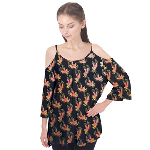 Regal Eagle Pattern Flutter Sleeve T-shirt by ExtraAwesomeSauce