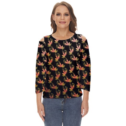 Regal Eagle Pattern Cut Out Wide Sleeve Top by ExtraGoodSauce