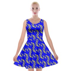 Eye Of Horus Pattern Velvet Skater Dress