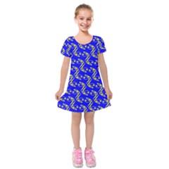 Eye Of Horus Pattern Kids  Short Sleeve Velvet Dress by ExtraGoodSauce