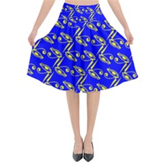 Eye Of Horus Pattern Flared Midi Skirt by ExtraGoodSauce