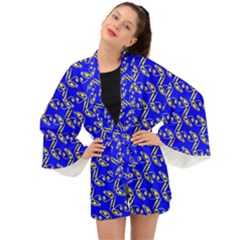 Eye Of Horus Pattern Long Sleeve Kimono by ExtraGoodSauce