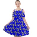 Eye of Horus Pattern Cut Out Shoulders Dress View1