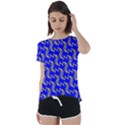 Eye of Horus Pattern Short Sleeve Open Back T-Shirt View1