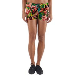 Abstract Floral Artwork Yoga Shorts by ExtraGoodSauce