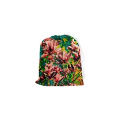 Abstract Floral Artwork Drawstring Pouch (xs) by ExtraGoodSauce