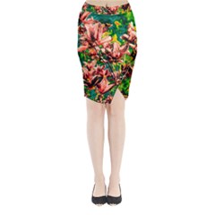 Abstract Floral Artwork Midi Wrap Pencil Skirt by ExtraGoodSauce