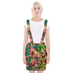 Abstract Floral Artwork Braces Suspender Skirt by ExtraGoodSauce