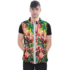 Abstract Floral Artwork Men s Puffer Vest