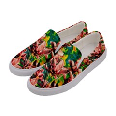 Abstract Floral Artwork Women s Canvas Slip Ons by ExtraGoodSauce