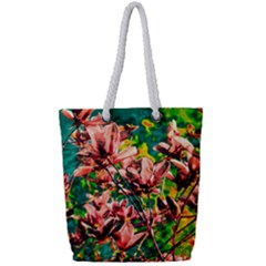 Abstract Floral Artwork Full Print Rope Handle Tote (small) by ExtraGoodSauce