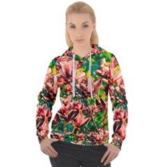 Abstract Floral Artwork Women s Overhead Hoodie