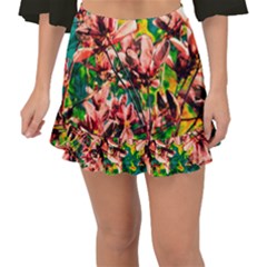 Abstract Floral Artwork Fishtail Mini Chiffon Skirt by ExtraGoodSauce