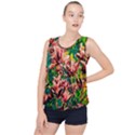 Abstract Floral Artwork Bubble Hem Chiffon Tank Top View1