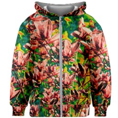 Abstract Floral Artwork Kids  Zipper Hoodie Without Drawstring