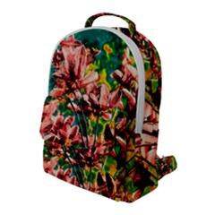 Abstract Floral Artwork Flap Pocket Backpack (large) by ExtraGoodSauce