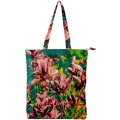 Abstract Floral Artwork Double Zip Up Tote Bag by ExtraGoodSauce