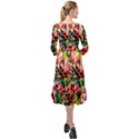 Abstract Floral Artwork Ruffle End Midi Chiffon Dress View2