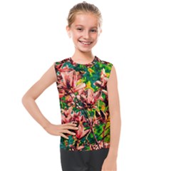 Abstract Floral Artwork Kids  Mesh Tank Top by ExtraGoodSauce