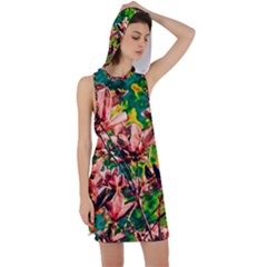 Abstract Floral Artwork Racer Back Hoodie Dress by ExtraGoodSauce