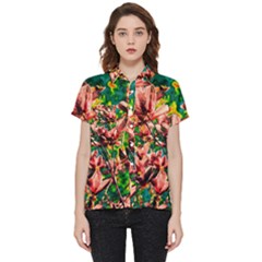 Abstract Floral Artwork Short Sleeve Pocket Shirt by ExtraGoodSauce