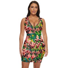 Abstract Floral Artwork Draped Bodycon Dress by ExtraAwesomeSauce