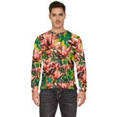 Abstract Floral Artwork Men s Fleece Sweatshirt