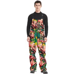 Abstract Floral Artwork Men s Front Zip Ski And Snowboard Bib Pants by ExtraGoodSauce