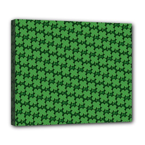 St  Patrick s Day Clovers Deluxe Canvas 24  X 20  (stretched) by ExtraGoodSauce