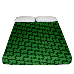 St  Patrick s Day Clovers Fitted Sheet (california King Size) by ExtraGoodSauce