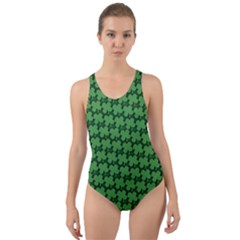 St  Patrick s Day Clovers Cut-out Back One Piece Swimsuit by ExtraGoodSauce