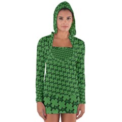 St  Patrick s Day Clovers Long Sleeve Hooded T-shirt by ExtraGoodSauce