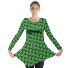 St  Patrick s Day Clovers Long Sleeve Tunic  by ExtraGoodSauce