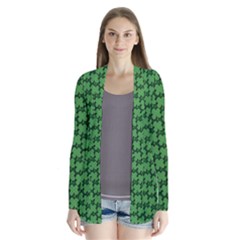 St  Patrick s Day Clovers Drape Collar Cardigan by ExtraGoodSauce