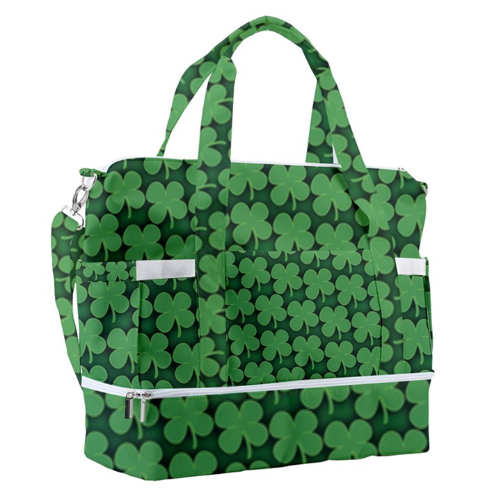 St. Patrick s Day Clovers Sports Shoulder Bag with Shoes Compartment