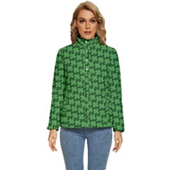 St  Patrick s Day Clovers Women s Puffer Bubble Jacket Coat by ExtraGoodSauce