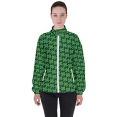 St  Patrick s Day Clovers Women s High Neck Windbreaker by ExtraGoodSauce