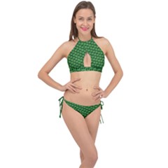 St  Patrick s Day Clovers Cross Front Halter Bikini Set by ExtraGoodSauce