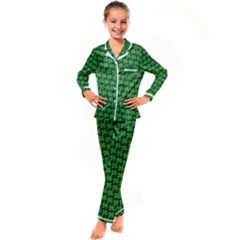 St  Patrick s Day Clovers Kids  Satin Long Sleeve Pajamas Set by ExtraGoodSauce