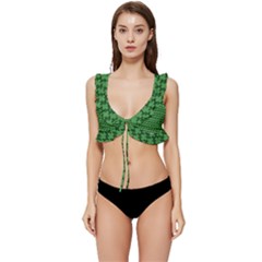 St  Patrick s Day Clovers Low Cut Ruffle Edge Bikini Top by ExtraGoodSauce